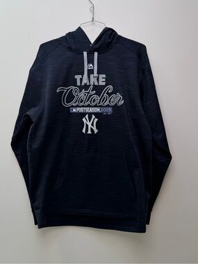 Majestic New York Yankees 'Take October' Navy Hoodie M